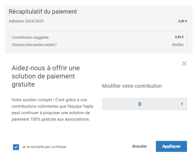 Module de paiement Yapla